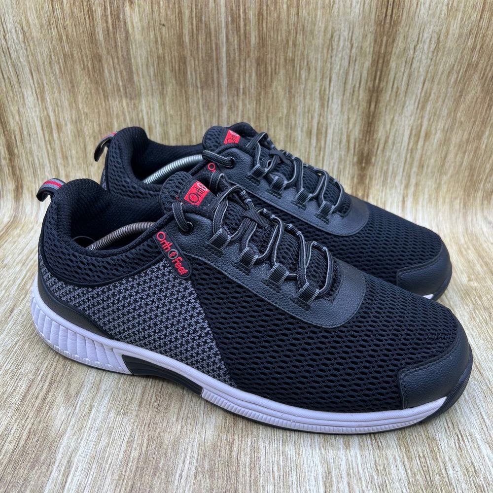 Orthofeet Edgewater Sneakers Men's Size 11.5 6E Extra Wide Black Orthopedic 617